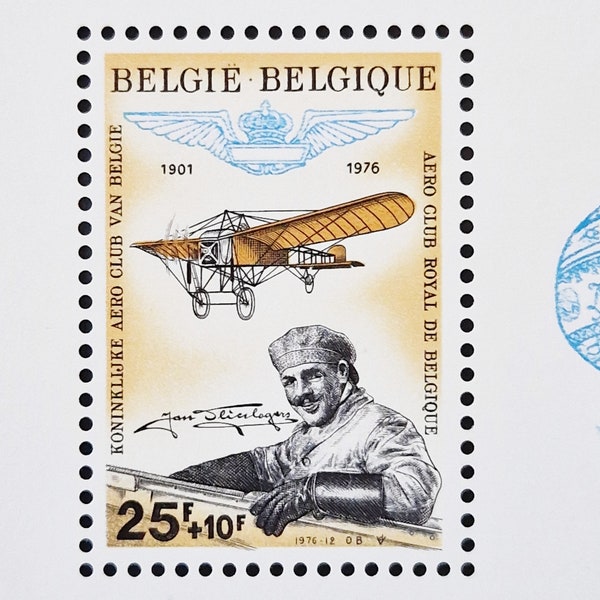 10 Belgian stamps - Belgian stamps - Royal aero club of Belgium - Aero club Royal de Belgique -1976