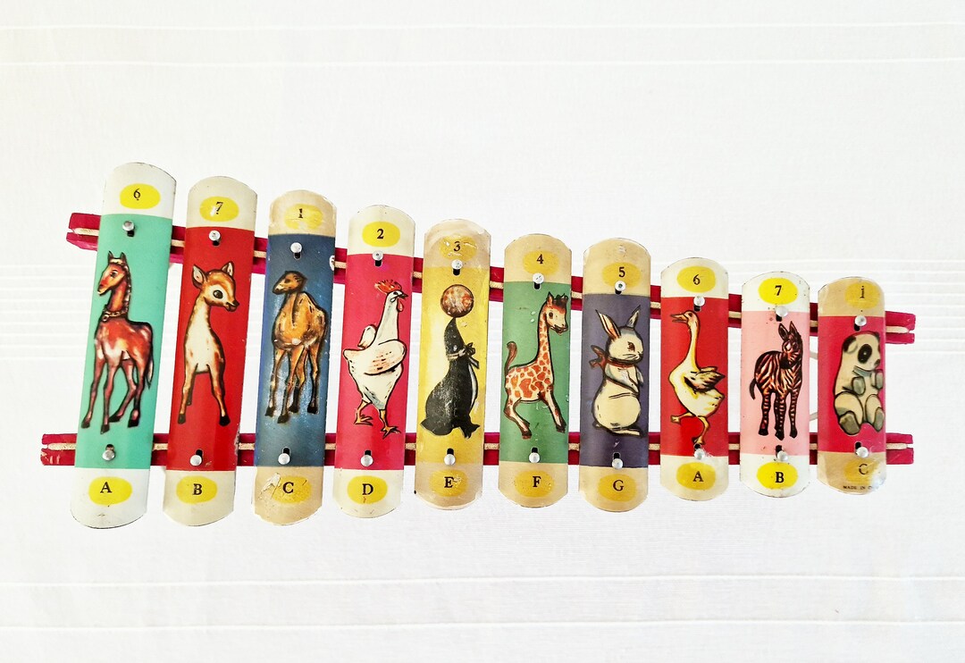 Vintage Tin Xylophone Lithograph China 1950 Etsy