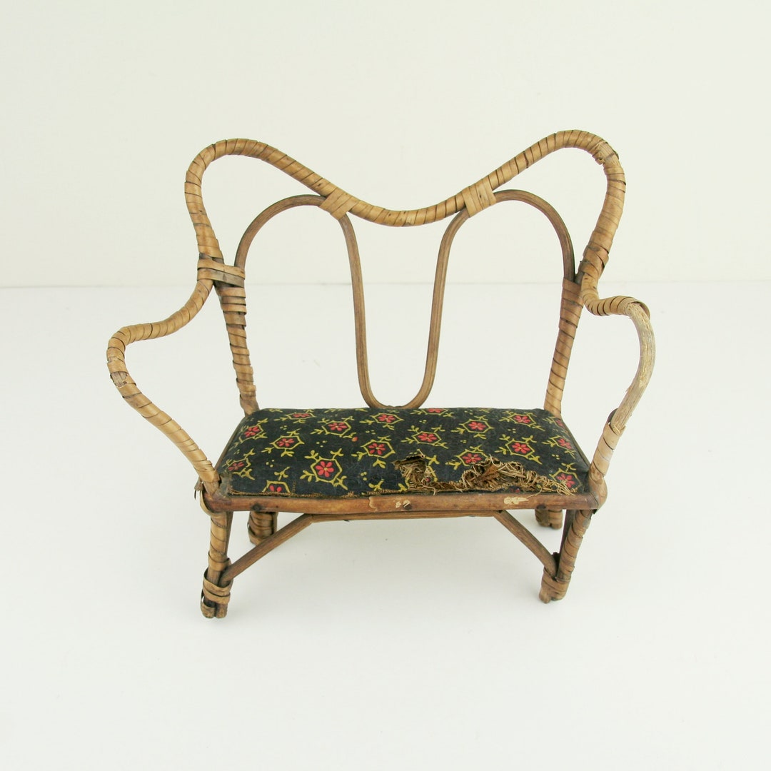 Antique Bamboo Doll Chair Etsy