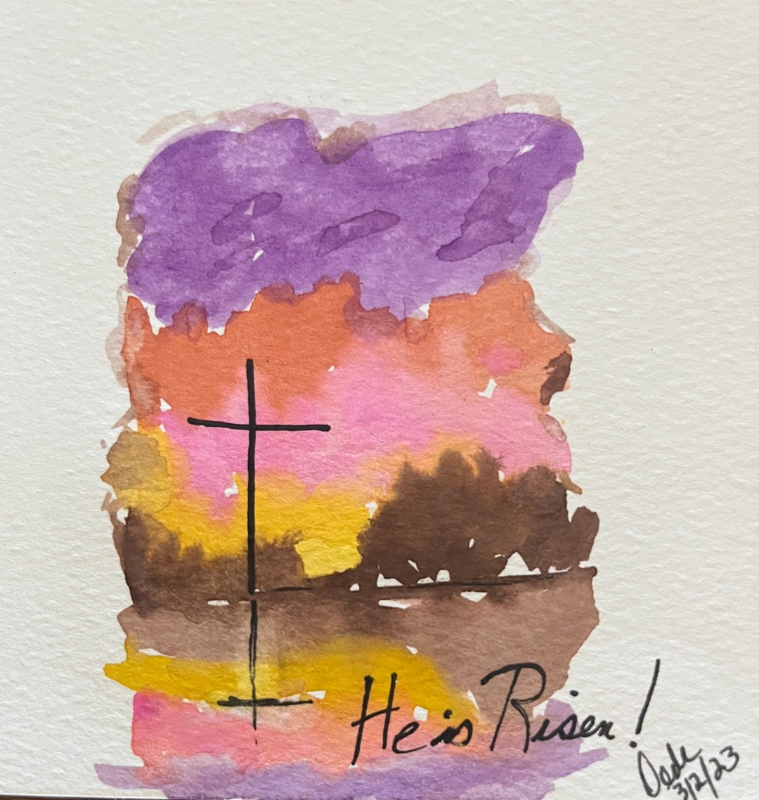 He is Risen // Watercolor - Etsy