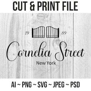 Archivo de corte e impresión de Cornelia Street. SVG PNG. Imágenes prediseñadas de Taylor para Cricut y manualidades.