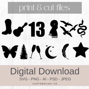 Taylor Symbols SVG PNG | Album Titles Inspiration | SVG Files for Merchandise |