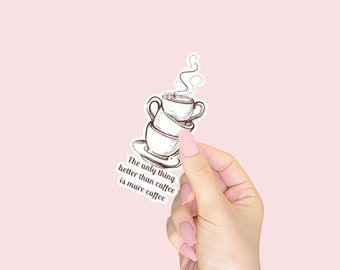 Coffee Lover Sticker Set: Handmade Waterproof Decals
