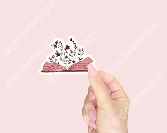 Floral Book Sticker: Waterproof Kindle Reader Decal