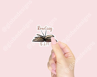 Reading Is Lit Sticker: Waterproof Bookish Decal