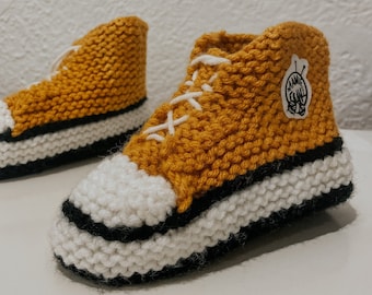 Converse style Tricot Slippers (Mustard Yellow)