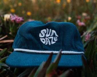 Dark Blue Corduroy Hat - SunDaze Vintage 5-panel Snapback Hat