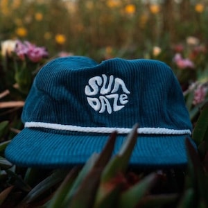 Deep Sea Blue Corduroy Hat - SunDaze Vintage 5-panel Snapback Hat