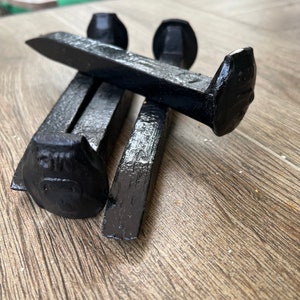Vintage Black Rail Road Spikes- black set of 4