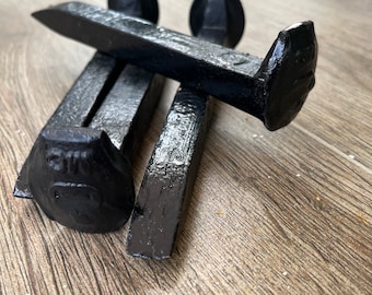 Vintage Black Rail Road Spikes- black set of 4