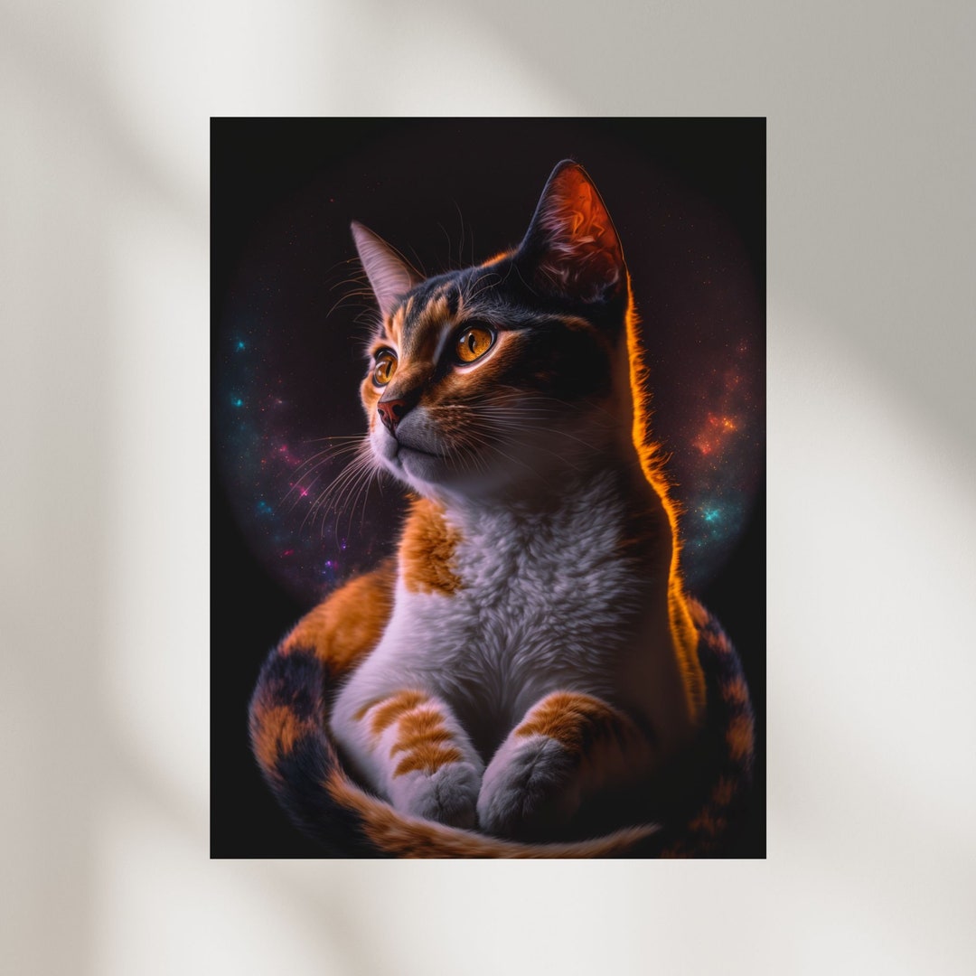 Wall Art for Cat Enthusiasts: Digital Print of AI Generated Cat (4 ...