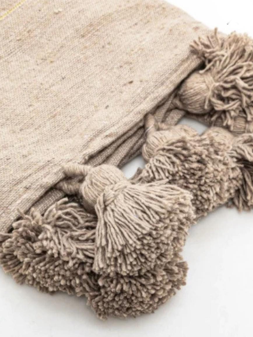 Moroccan Bed Blanket Light Brown Stripe Throw Blankets Etsy