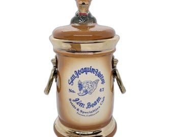 Jim Beam 1977 San Joaquin Valley CA Fox Lid Humidor, Canister, Or Jar Storage