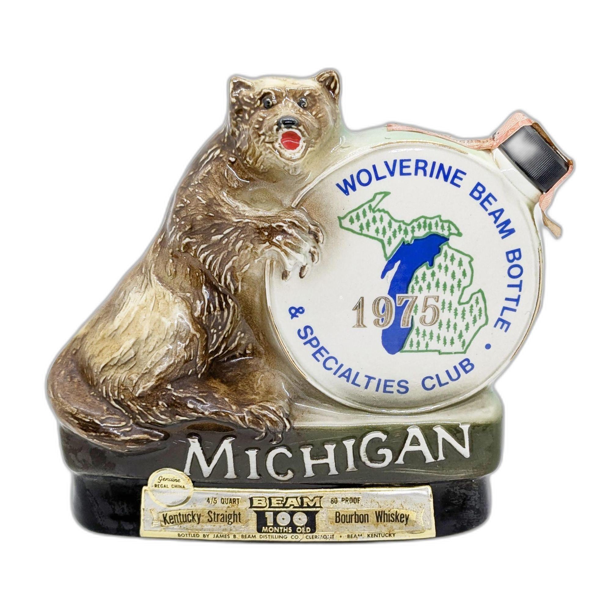 Jim Beam 1975 Wolverine Beam Bottle & Specialties Club Empty 