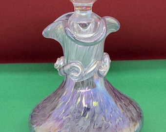 Gibsons Signed Art Glass 2002 Perfume 5" Tall Bottle With Stopper