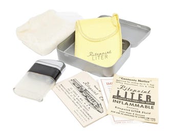 Ritepoint Liter Vintage 40s Cigarette Lighter W/Box, Bag, Directions, & Booklet