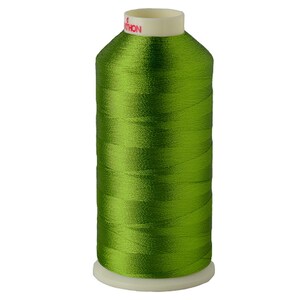 May include: A spool of green embroidery thread with the word "PYTH" visible on the label.