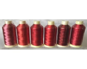 Marathon Viscose Rayon Embroidery Thread: 6 Reels, 1000m