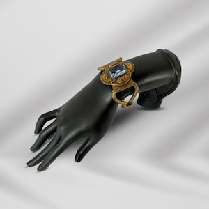Antique Cut Glass Bronze Bracelet - Vintage Beauty with Exquisite Glass Detailing