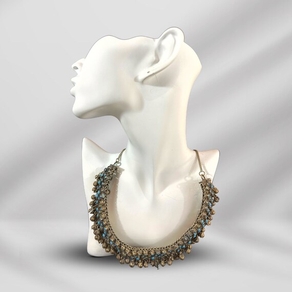 Vintage Indian Silver Turquoise Necklace Vintage … - image 2
