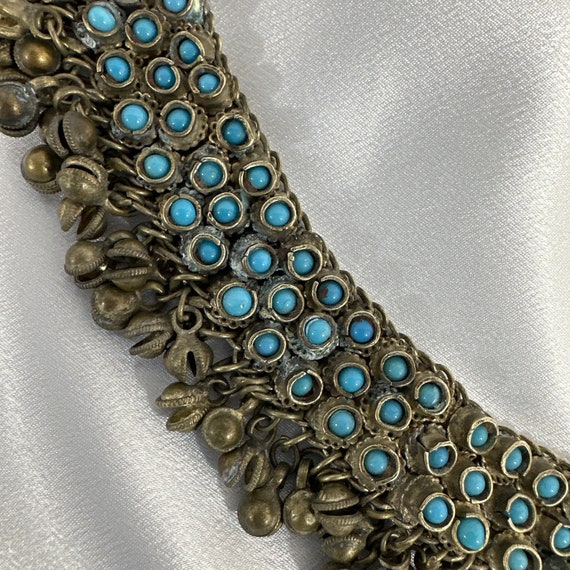 Vintage Indian Silver Turquoise Necklace Vintage … - image 3