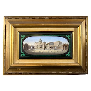 Italian Antique Micro mosaic Plaque  Picture Of &quot;View OF Rome&quot;