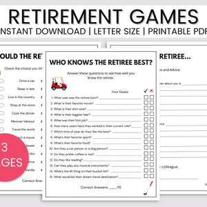 Retirement Party Games, Golf Theme Party, Retirement Printable, Retirement Games, Retiree Games, Printable Games, Coworker Retirement