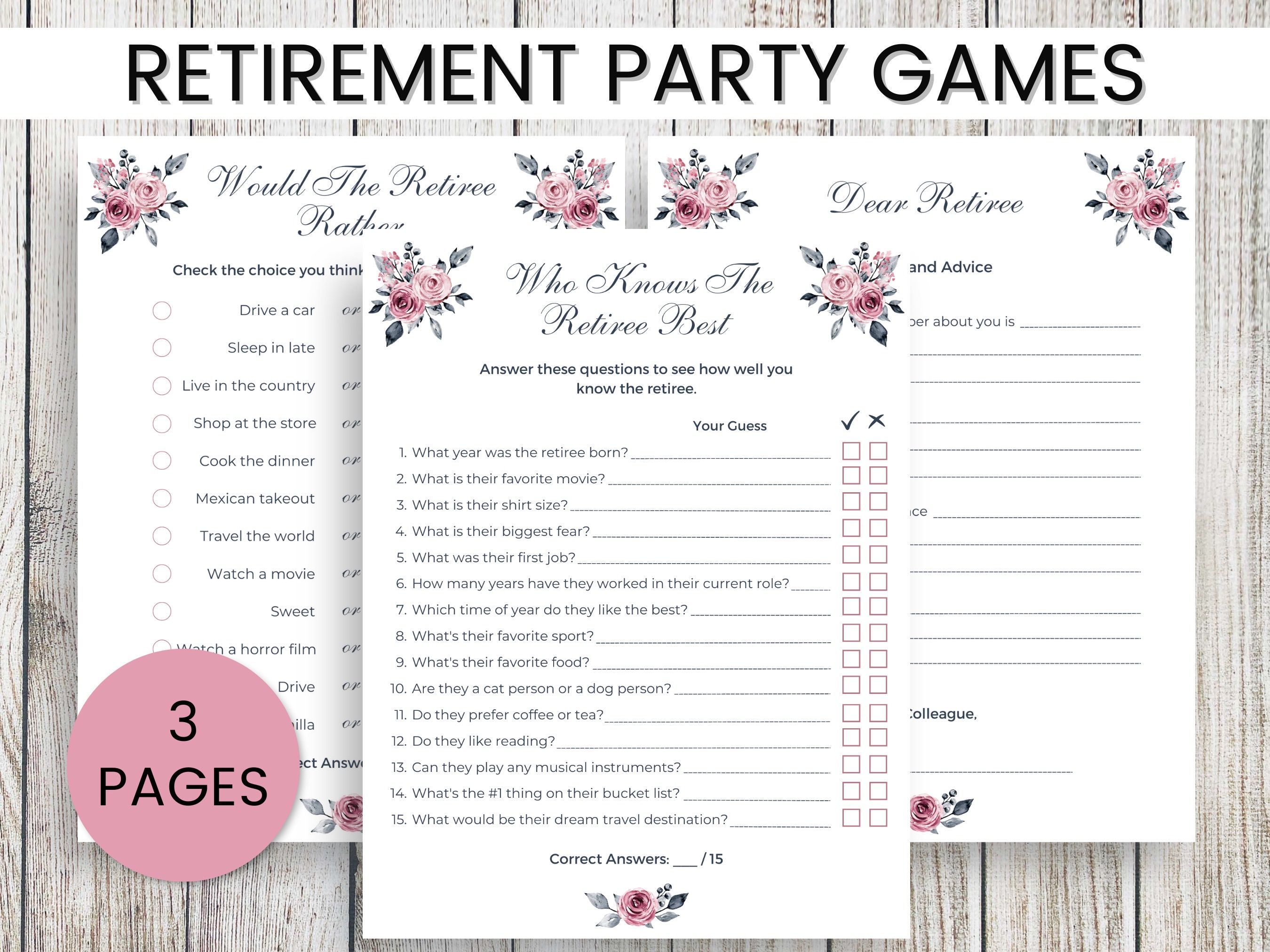 Retirement Party Games Retirement Wishes Retirement Advice - Etsy