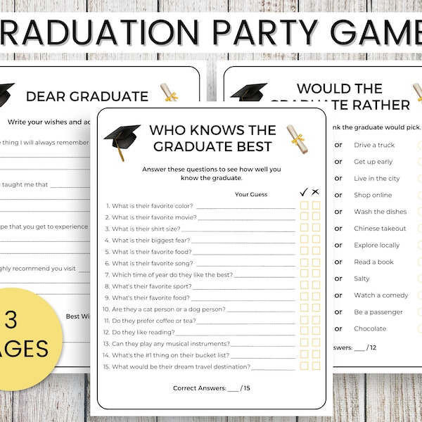 Graduation Party Games, 2024 Grad Party, Graduation Games, Grad Party Games, Graduation Game, Grad Games, How Well Do You Know, Printable