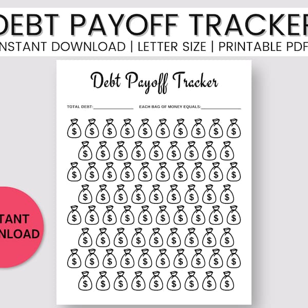 Debt Payoff Tracker Printable, Debt Coloring Sheet, Debt Coloring Page