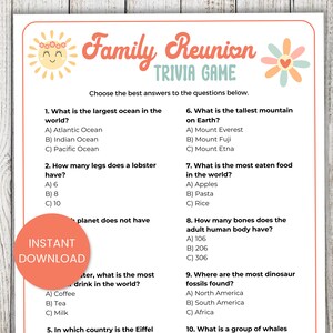 Family Reunion Games, Trivia Questions, Virtual Family Reunion Games, Reunion Activity, Dinner Table, Group Games, Icebreaker Games, Retro