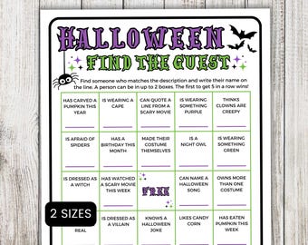 Halloween Find The Guest Bingo Game, Halloween Party Game, Mingle Bingo, Group Games, Ice Breaker Game, Human Bingo, Icebreaker Bingo, Teens