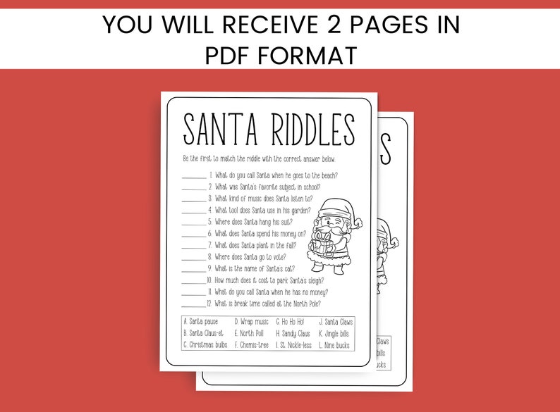 Cute Santa Riddles Santa Riddles With Answers, Games for Kids, Games for Teens, Family Fun ...