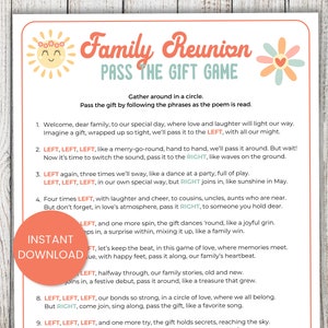 Family Reunion Games, Pass The Gift, Left Right Poem, Reunion Activity, Group Games, Pass The Prize, Game For Kids, Icebreaker, Retro