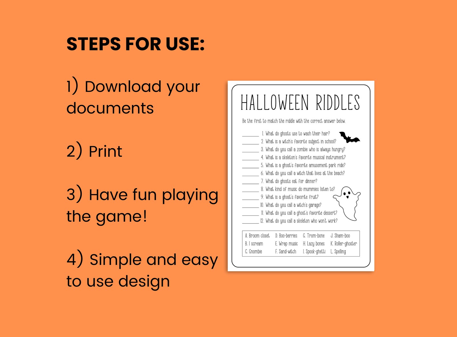 Unsolvable Riddles Printable Halloween Riddles With Answers, Riddle Me This, Game for Kids, Game ...