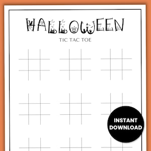 Printable Halloween Tic Tac Toe Game, Halloween Game, Halloween Activities, Kids Halloween Party, Halloween Party Game, Activities For Kids