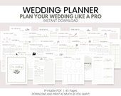 Wedding Planner Printable, Wedding Tracker, Engagement Gift, Wedding Checklist, Wedding Timeline, Guest Seating Chart, Guest List, RSVP, PDF