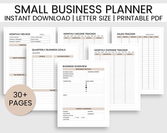 Small Business Planner Printable, Small Business Plan, Entrepreneur Planner, Business Binder, Marketing Planner,  Business Tracker, Bundle