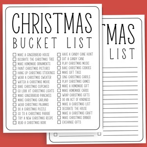 Christmas Bucket List Printable, Christmas Ideas, Christmas Family, Christmas checklist, Christmas Printable, Kids Christmas Activities