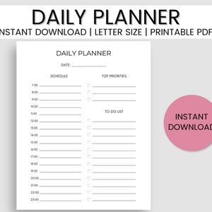 Daily Schedule Template, Daily To Do List Template, Daily Checklist Template, Goodnotes Template, Daily Planner Printable, Daily Routine