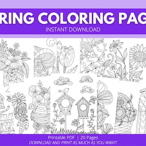 Spring Coloring Pages Printable PDF