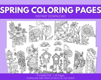 Spring Coloring Pages Printable PDF