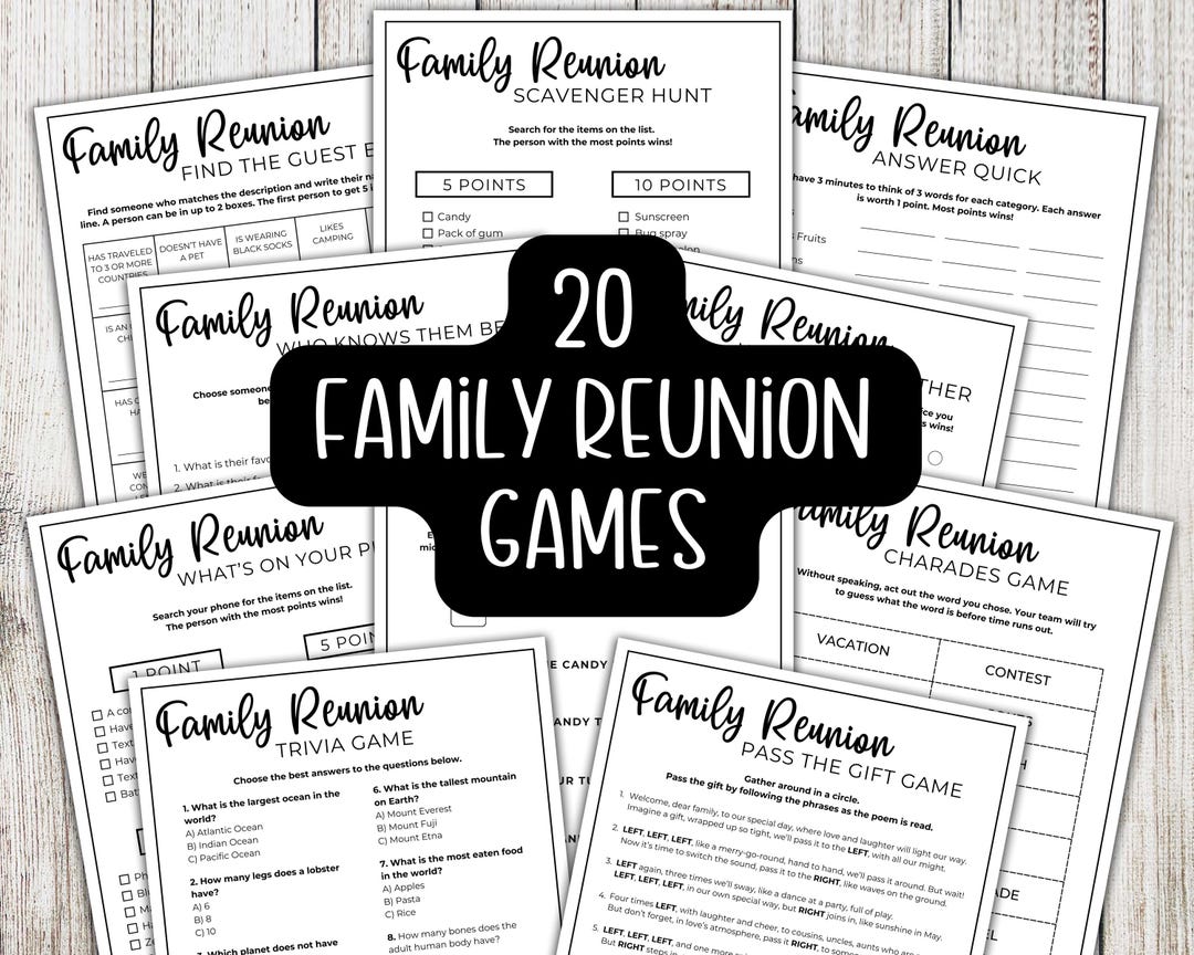 Family Reunion Games Bundle, Virtual, Group Games, Icebreaker, Dinner ...