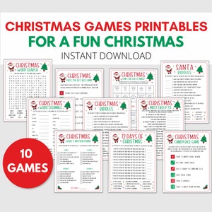 Christmas Games Bundle, Printable Christmas Games, Christmas Party Games, Family Christmas Games, Office Christmas, Holiday Party Printable