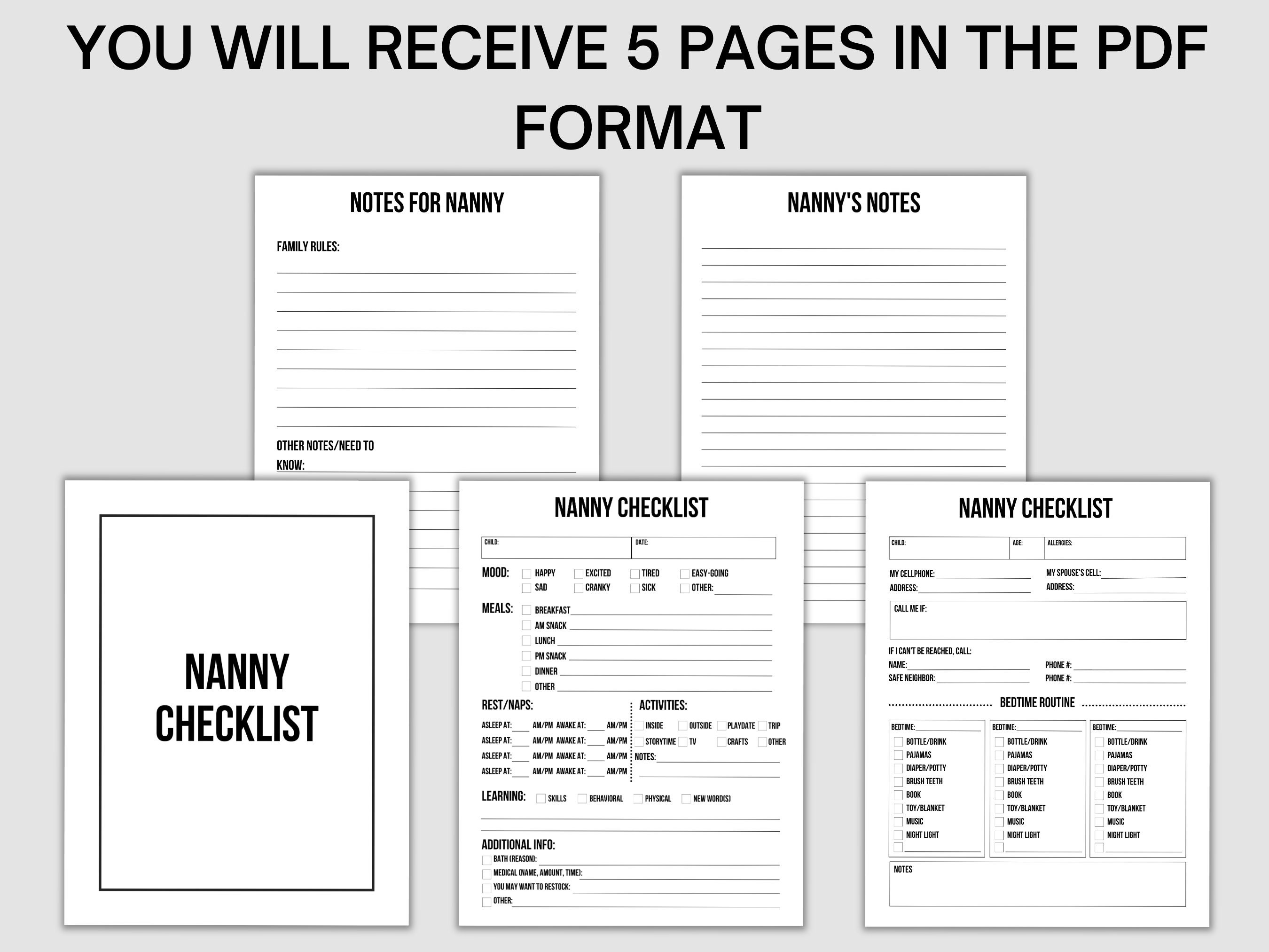 nanny-checklist-printable-pdf-nanny-notes-family-rules-checklist-for