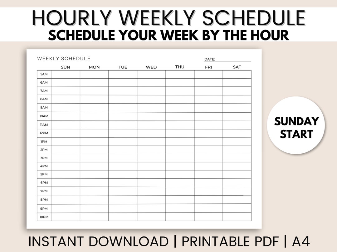 hourly-schedule-blank-calendar-weekly-employee-work-schedule-exercise-schedule-daycare-schedule-schedule-template-printable-a4-planner-etsy