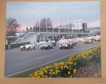 Goodwood Sunset, Goodood Racing Circuit, 6x4 or A4 photograph, Members meeting, Gift for Husband, Gift for Men, Motorsport, Vintage Cars,