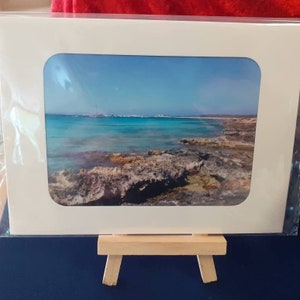 Ibiza Mar Europa, Fotografía 6x4 en funda de cartón, Regalo navideño, Aguas azules, Regalo para ella, Regalo para él, Arte de pared