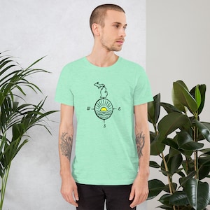 compass shirt North Michigan t-shirt cute camping shirt Michigan state Michigan shirt dad shirt dad gift, mom gift present t-shirt
