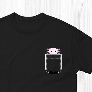 Axolotl In Pocket Cute T-Shirt - Axolotl Lovers Gift - Aquatic Shirt